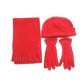 3 Piece Polar Fleece Hat/ Scarf & Glove Set